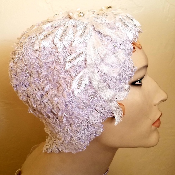 Beaded Embroidered Lace Gatsby Flapper Headpiece